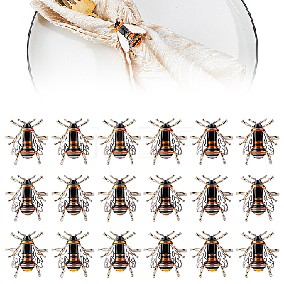 18Pcs Alloy Enamel Napkin Rings AJEW-DR0002-70-1