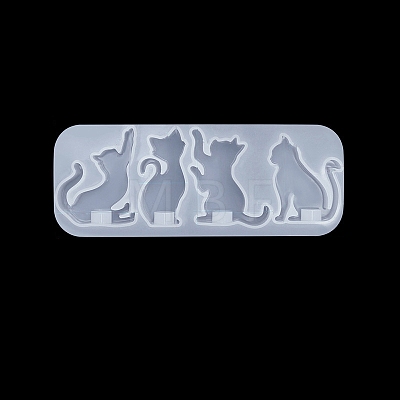 Cat Shape DIY Silhouette Silicone Pendant Molds PW-WG44171-03-1