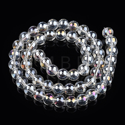 Electroplate Transparent Glass Beads Strands GLAA-T032-T8mm-AB13-1