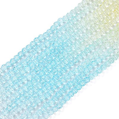 10 Strands Transparent Gradient Color Glass Beads Strands GLAA-CJ0002-14-1