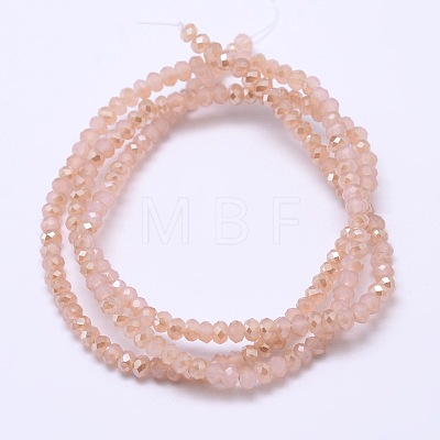 Faceted Rondelle Half Rainbow Plated Electroplate Glass Beads Strands EGLA-M006-3mm-B03-1