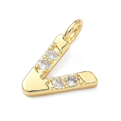 Brass Micro Pave Clear Cubic Zirconia Pendants KK-I476-01G-V-1
