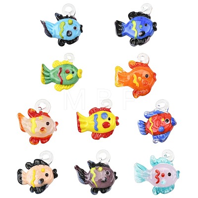 5Pcs 5 Colors Handmade Lampwork Pendants LAMP-FS0001-80A-1
