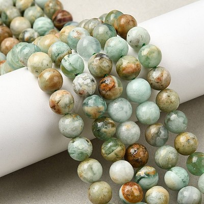 Natural Green Quartz Round Beads Strands G-Z127-A01-8mm-1
