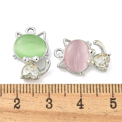 UV Plating Alloy Rhinestone Pendants FIND-M033-17P-1