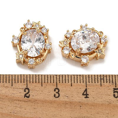 Brass Micro Pave Cubic Zirconia Beads KK-U037-02G-01-1