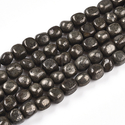 Natural Pyrite Beads Strands G-N346-04A-01-1