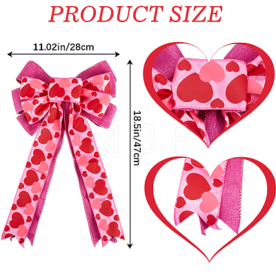 Heart Pattern Polyester Bowknots DIY-WH0308-381A-1