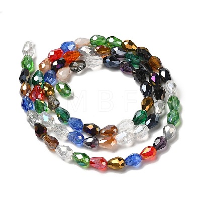 Electroplate Glass Beads Strands EGLA-D015-7x5mm-38-1
