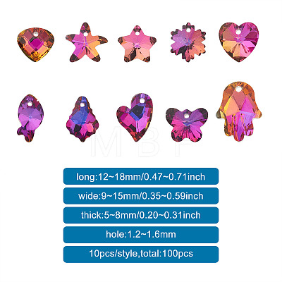 Glass Rhinestone Pendants YS-TAC0007-01B-1