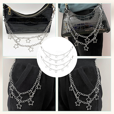 Alloy & Iron Double Layer Chains for Jeans Pants AJEW-WH0038-37P-1