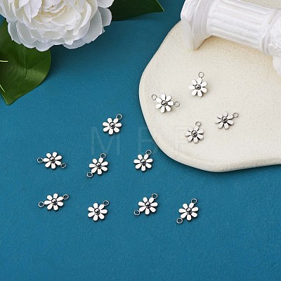 10Pcs 430 Stainless Steel Small Flower Pendants JX236A-1