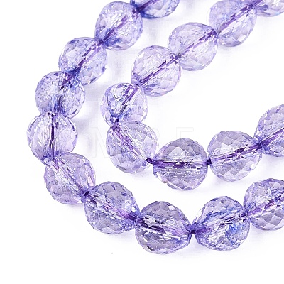 Crackle Transparent Glass Beads Strands GLAA-N068-04A-07-1