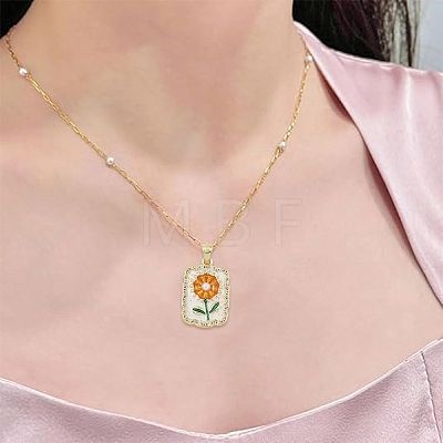 2Pcs 2 Colors Brass Enamel Pendants KK-YW0004-61-1