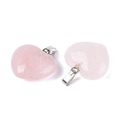 Natural Rose Quartz Pendants G-N362-05P-15-1