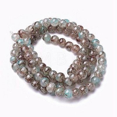 Spray Painted Glass Beads Strands X-GLAA-A038-C-48-1