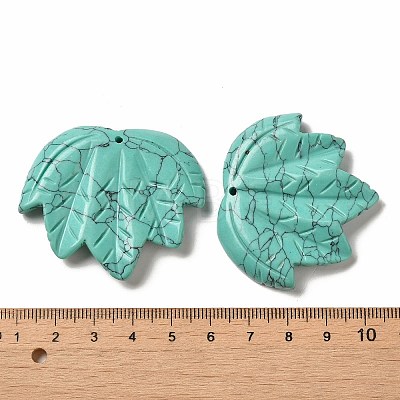 Synthetic Blue Turquoise Carved Pendants G-K353-01E-1