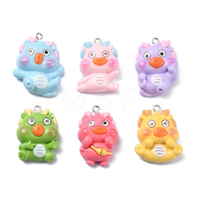 Cartoon Opaque Resin Pendants RESI-C043-01P-1