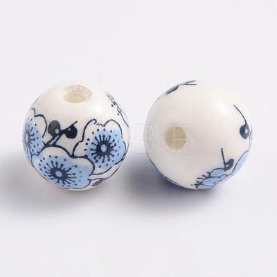 Handmade Printed Porcelain Beads CF181Y-1