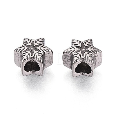 304 Stainless Steel European Style Large Hole Beads STAS-T072-142P-1