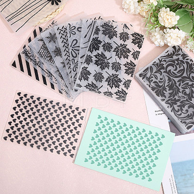 Globleland 20Pcs 20 Styles Plastic Embossing Folder AJEW-GL0002-18-1