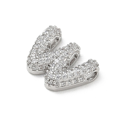 Brass Micro Pave Cubic Zirconia Pendants KK-A300-02P-W-1
