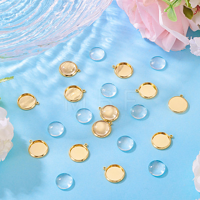 12Pcs Brass Pendant Cabochon Settings KK-TA0003-10C-1