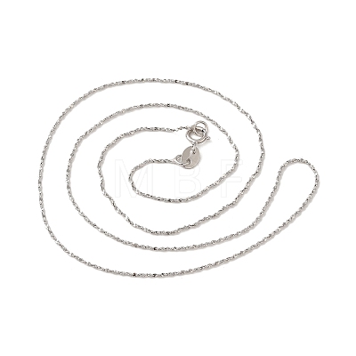 Trendy Unisex Rhodium Plated 925 Sterling Silver Chain Necklaces STER-M034-B-19-1