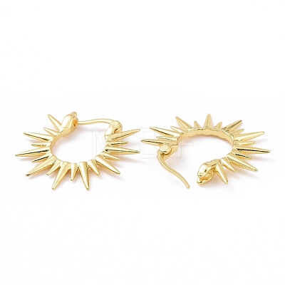 Rack Plating Brass Sun Hoop Earrings for Women KK-E033-05G-1