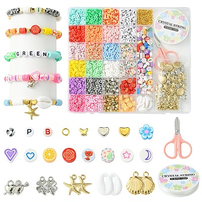 DIY Polymer Clay & Acrylic Beads Bracelets Making Kits DIY-YW0009-58-1