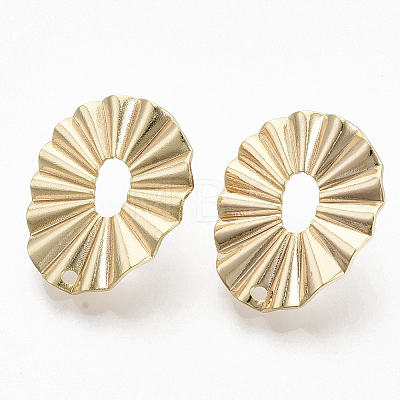 Brass Stud Earring Findings X-KK-T056-15G-NF-1