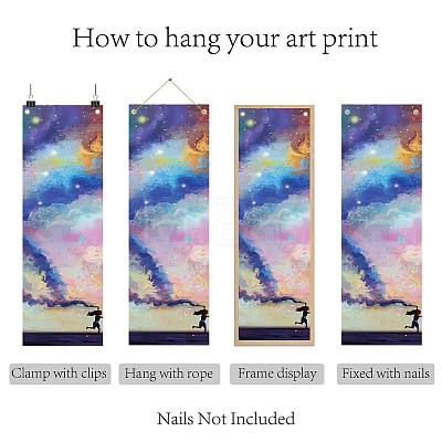 Printed Cloth Hanging Wall Decorations HJEW-WH0180-006-1