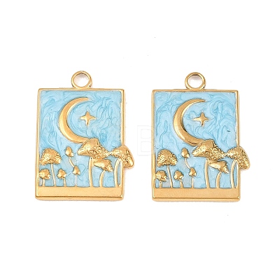 304 Stainless Steel Enamel Pendants STAS-K293-19G-1