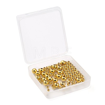 120Pcs 3 Size Rack Plating and Vacuum Plating Brass Round Spacer Beads Set KK-LS0001-11G-1