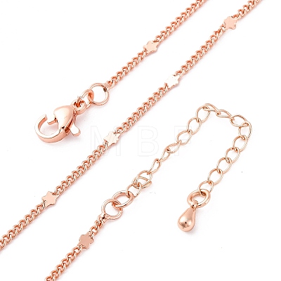 Brass Curb Chains Necklaces for Women NJEW-D302-09RG-1