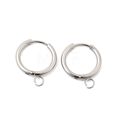 Stainless Steel Huggie Hoop Earring Findings STAS-J400-36B-P-1