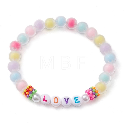Candy Color Acrylic Beaded Stretch Bracelets BJEW-JB10158-01-1