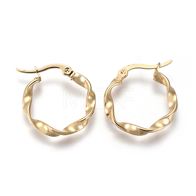 201 Stainless Steel Hoop Earrings EJEW-A054-05C-G-1