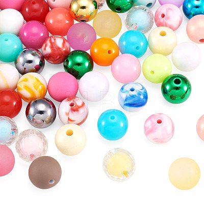 80Pcs 8 Styles Mixed Styles Acrylic Beads OACR-TA0005-11-1
