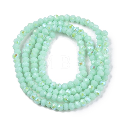 Electroplate Opaque Solid Color Glass Beads Strands EGLA-A044-P1mm-L14-1