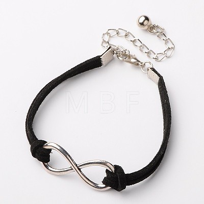 Tibetan Style Alloy Infinity Link Bracelets BJEW-JB01478-1