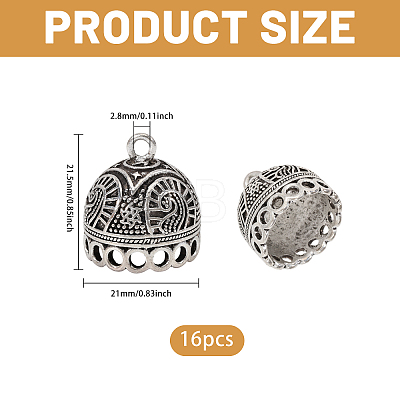 16Pcs Tibetan Style Zinc Alloy Pendant Bails FIND-CA0011-75B-1