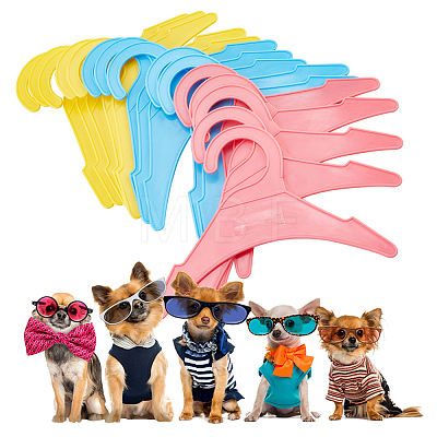18Pcs 3 Colors Plastic Clothes Hanger for Dog Cat AJEW-DR0001-10-1