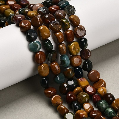 Natural Ocean Jasper Beads Strands G-P568-C06-01-1