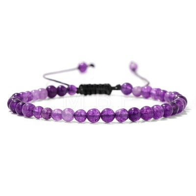 Adjustable women's Amethyst Beaded bracelet CN3407-53-1