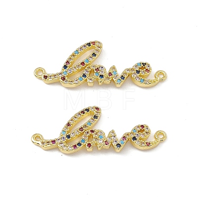 Brass Micro Pave Cubic Zirconia Connector Charms KK-E068-VC082-1
