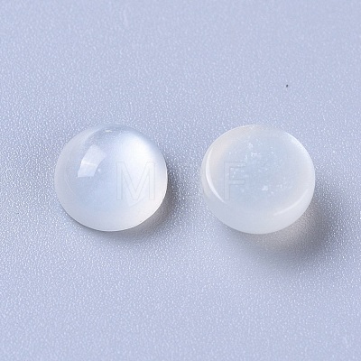 Natural White Moonstone Cabochons G-L541-01C-6mm-1