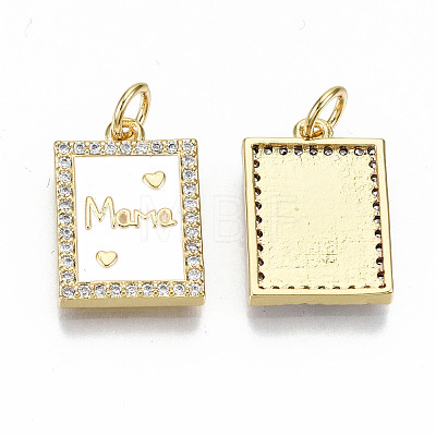 Real 16K Gold Plated Brass Micro Pave Clear Cubic Zirconia Pendants X-ZIRC-S067-194B-NF-1
