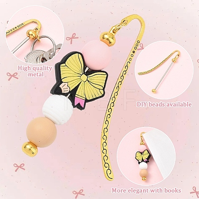 10Pcs 2 Colors Alloy Bookmarks AJEW-YW00005-1
