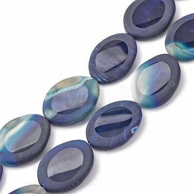 Natural Blue Agate Beads Strands G-P570-B01-01-1